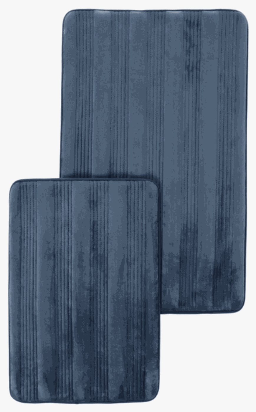 2 Piece Panel Memory Foam Bath Mat Set (Navy)